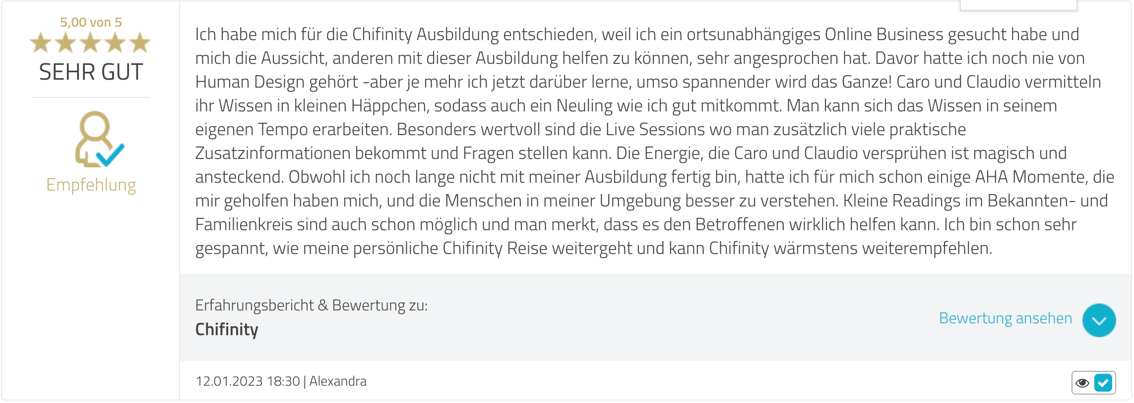 Bewertung auf ProvenExpert