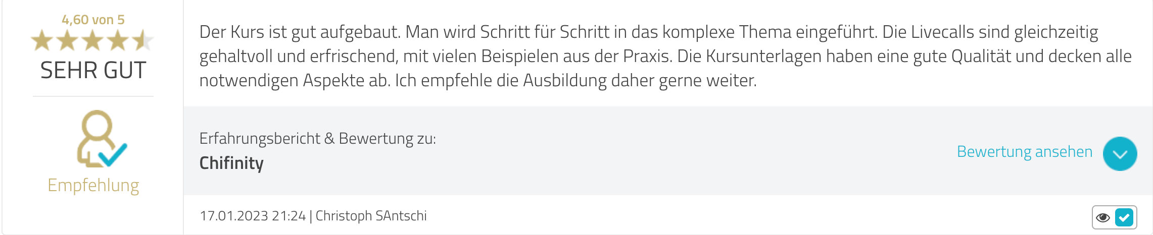 Bewertung auf ProvenExpert