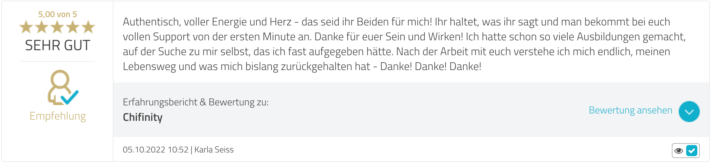 Bewertung auf ProvenExpert