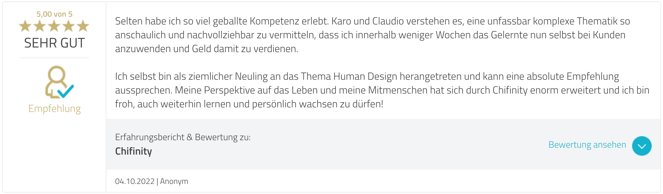 Bewertung auf ProvenExpert